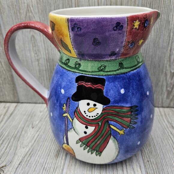 Sango The Sweet Shoppe Christmas Sue‎ Zipkin 64oz Pitcher Snowman - Picture 1 of 6